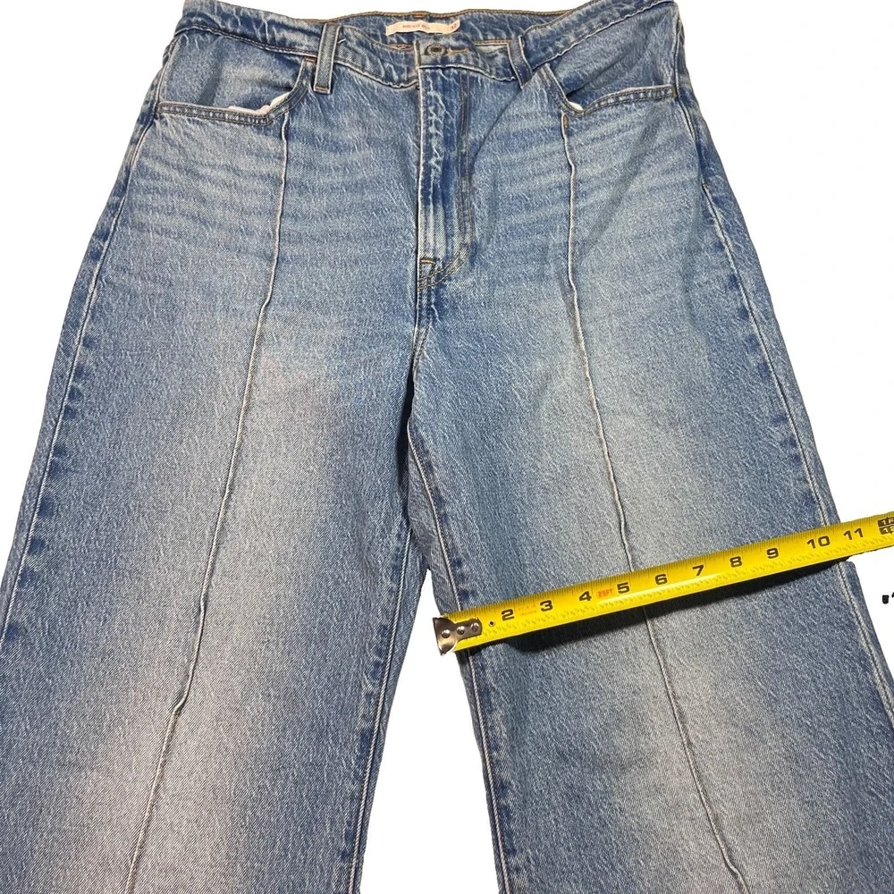Levi's Ribcage Bell Premium Jeans Womens 32x34 Blue Denim High Rise Wide Flare